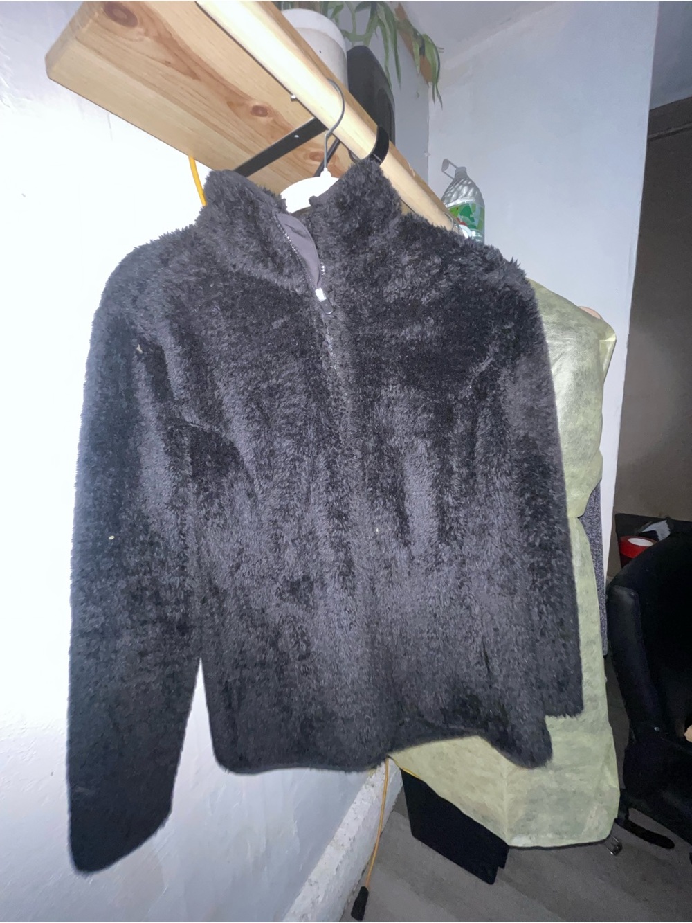 Fila Black Plush Quarter-Zip Turtleneck Sweater( not washed brand new)